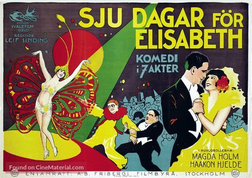 Syv dager for Elisabeth - Swedish Movie Poster