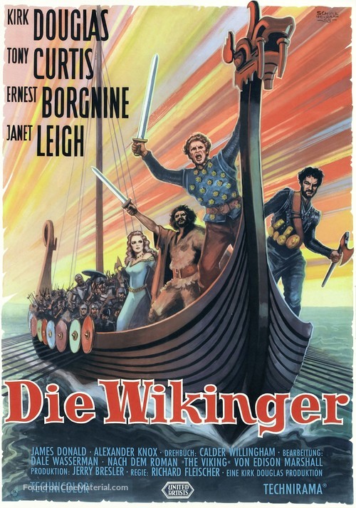 The Vikings - German Movie Poster