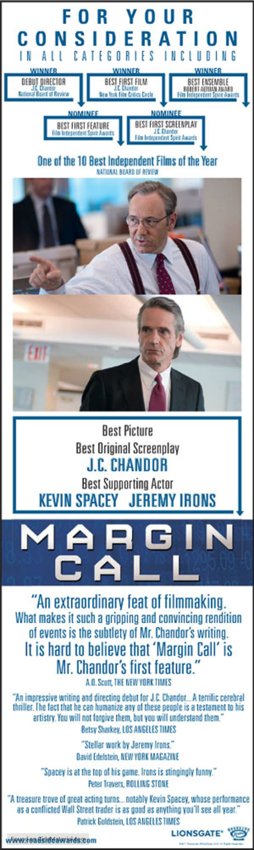 Margin Call - For your consideration movie poster