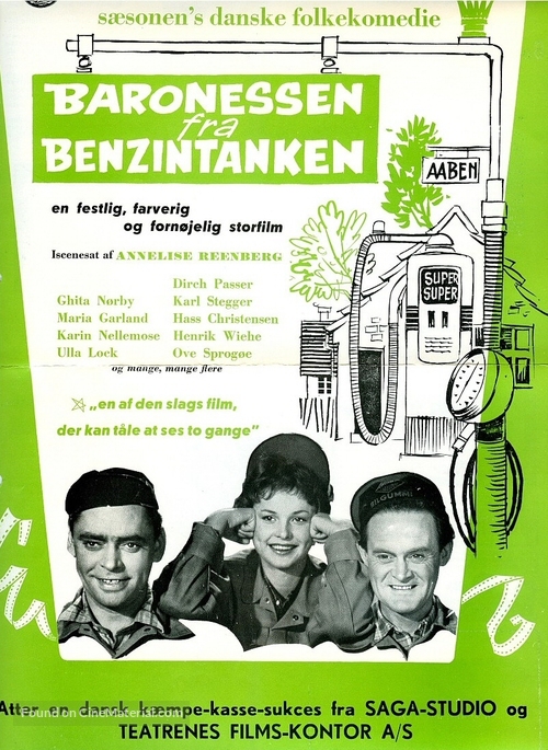 designer Lade være med angst Baronessen fra benzintanken (1960) Danish movie poster