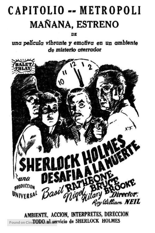 Sherlock Holmes Faces Death - Spanish poster