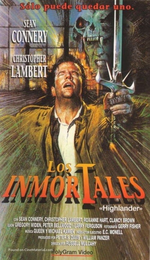 Highlander - Spanish VHS movie cover