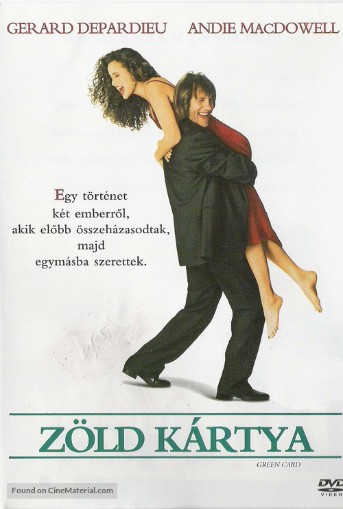 Green Card - Hungarian DVD movie cover