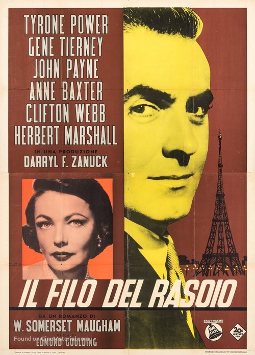 The Razor&#039;s Edge - Italian Re-release movie poster