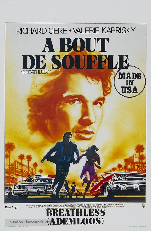 Breathless - Belgian Movie Poster