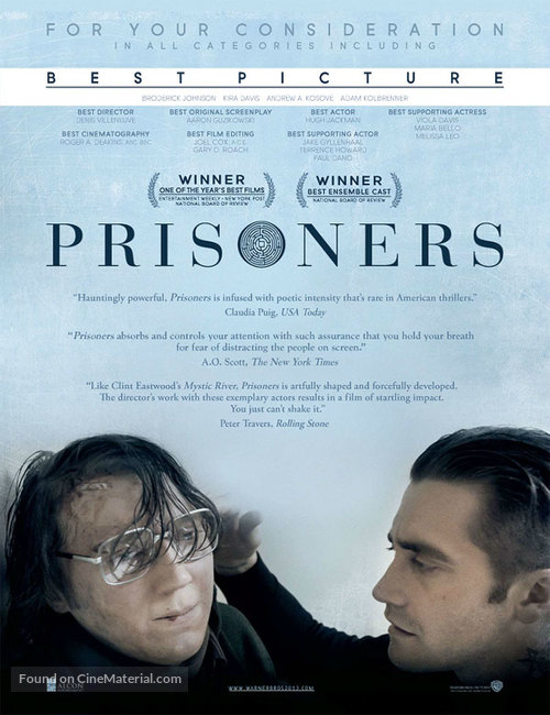 Prisoners - For your consideration movie poster