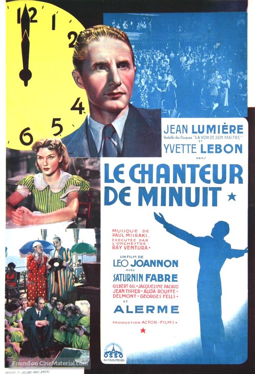 Le chanteur de minuit - French Movie Poster