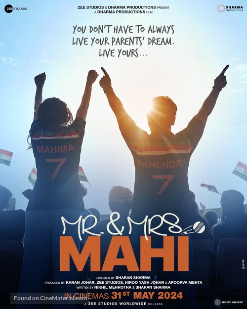Mr. &amp; Mrs. Mahi - Indian Movie Poster