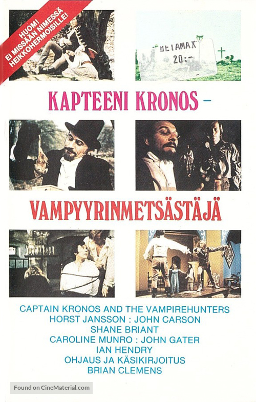 Captain Kronos - Vampire Hunter - Finnish VHS movie cover