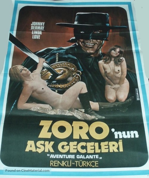 Les aventures galantes de Zorro - Turkish Movie Poster
