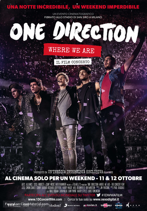 One Direction: Where We Are - The Concert Film - Italian Movie Poster