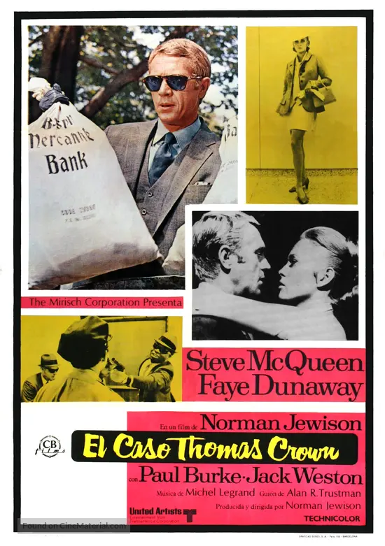 The Thomas Crown Affair 1968 Spanish Movie Poster