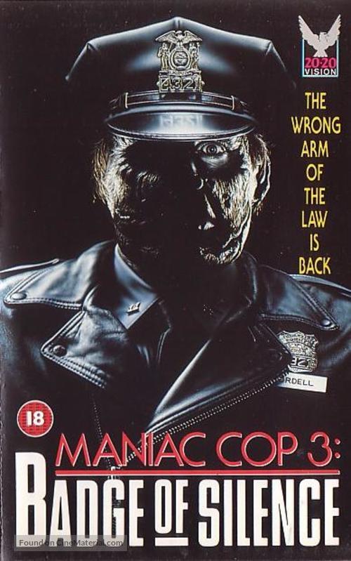 Maniac Cop 3: Badge of Silence - British VHS movie cover