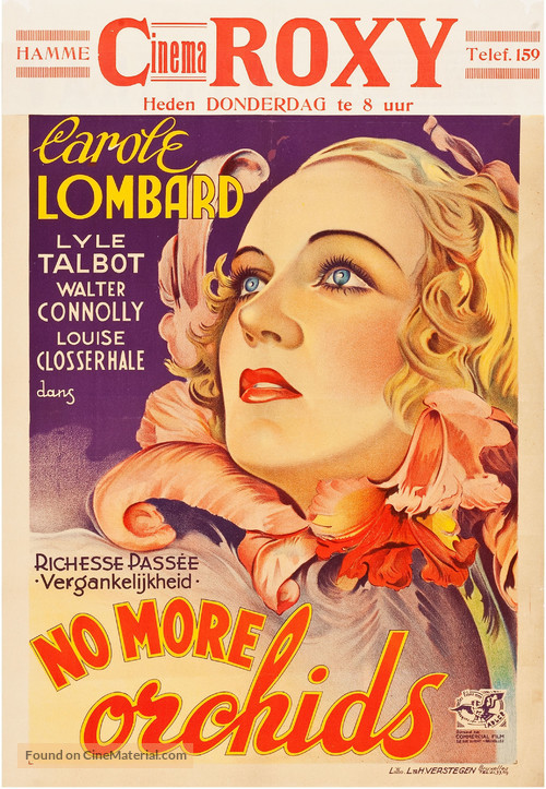 No More Orchids - Belgian Movie Poster