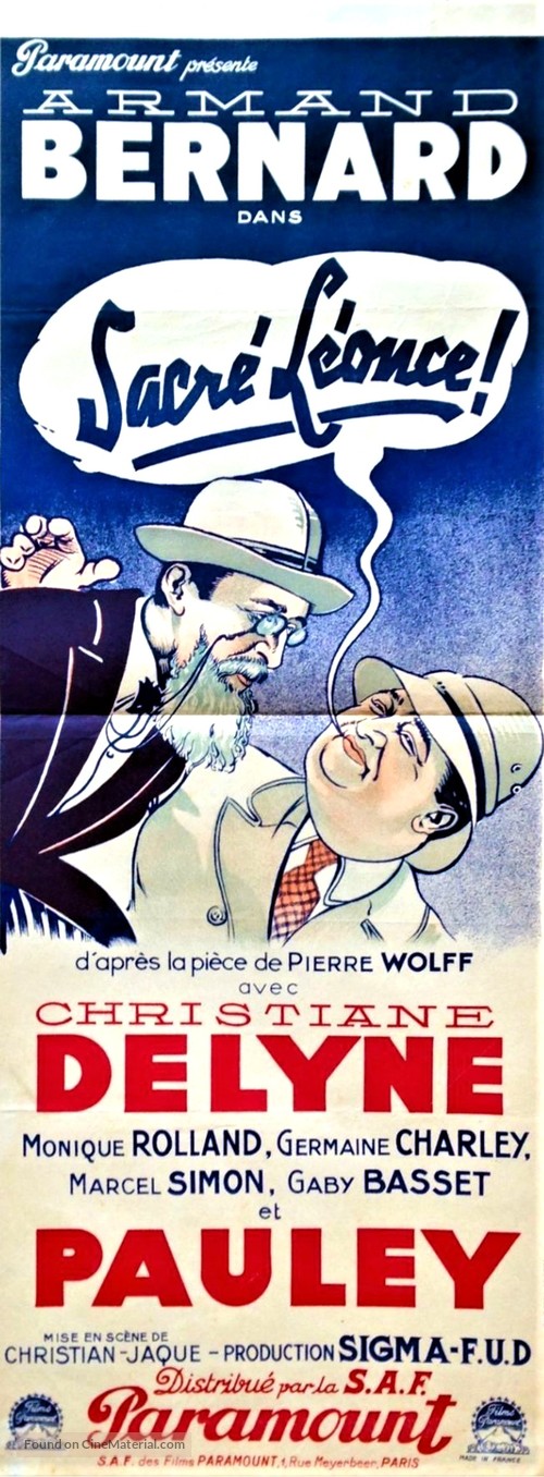 Sacr&eacute; L&eacute;once - French Movie Poster