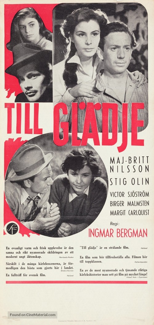 Till gl&auml;dje - Swedish Movie Poster