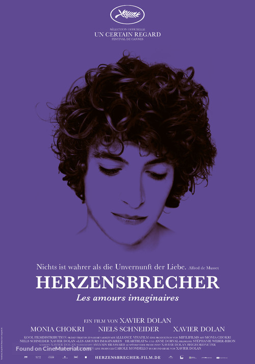 Les amours imaginaires - German Movie Poster