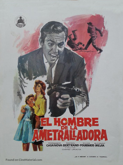 El hombre de la ametralladora - Mexican Movie Poster