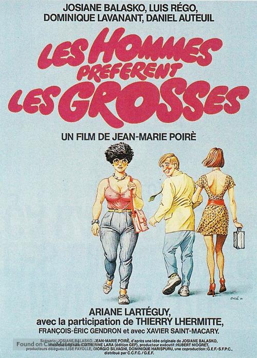 Les hommes pr&eacute;f&egrave;rent les grosses - French Movie Poster