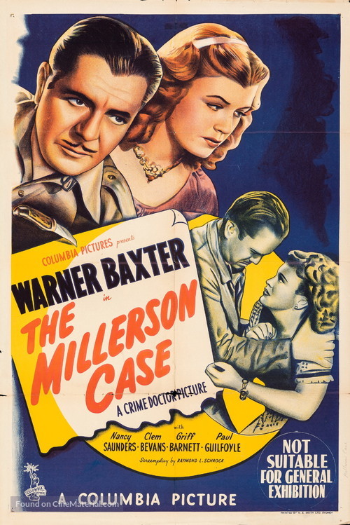 The Millerson Case - Australian Movie Poster