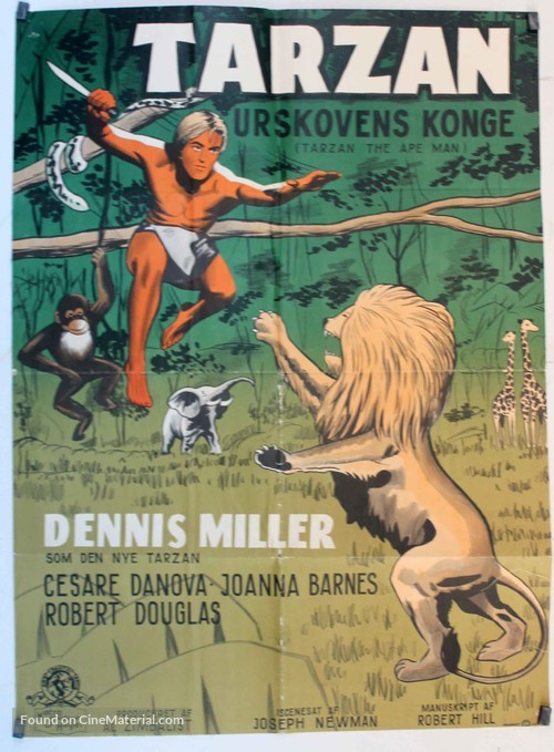 Tarzan, the Ape Man - Danish Movie Poster