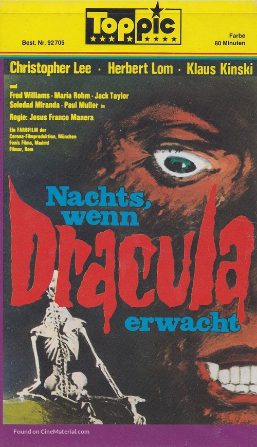 Nachts, wenn Dracula erwacht - German VHS movie cover