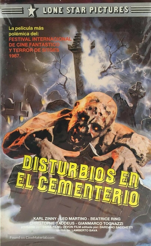 &quot;Brivido giallo&quot; Una notte nel cimitero - Spanish VHS movie cover