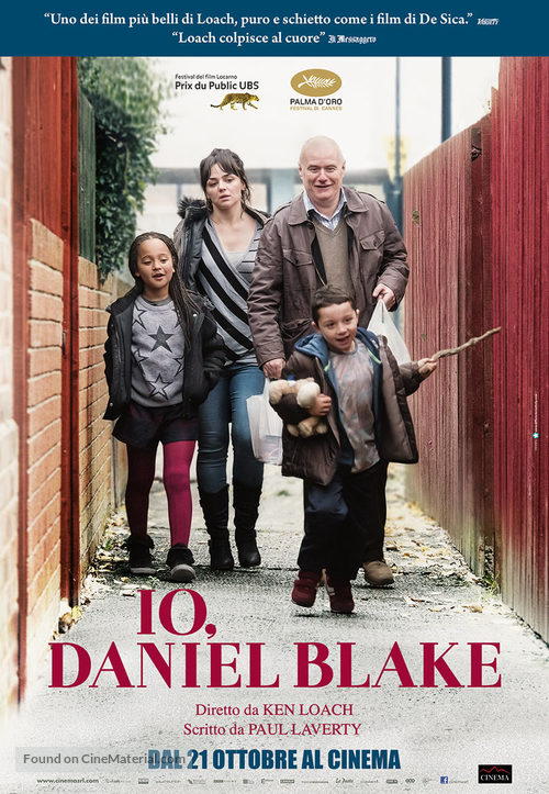 I, Daniel Blake - Italian Movie Poster