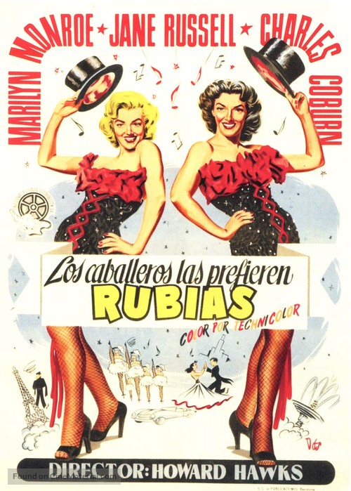 Gentlemen Prefer Blondes - Spanish Movie Poster