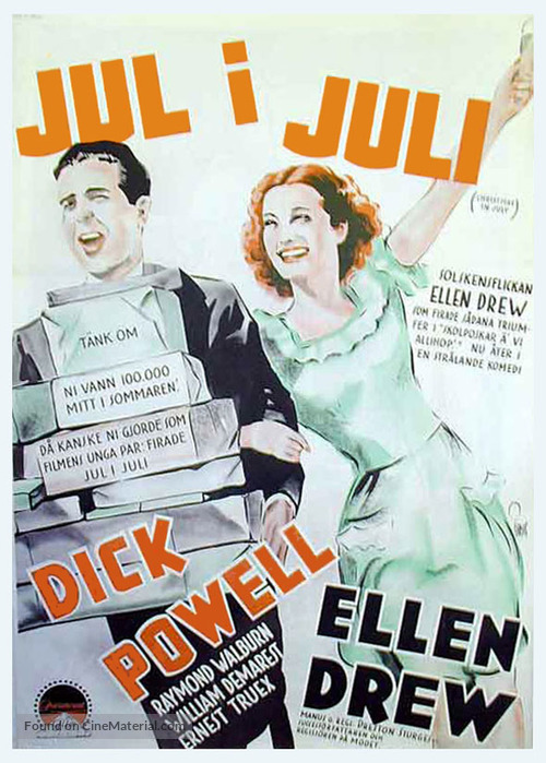 Christmas in July - Swedish Theatrical movie poster
