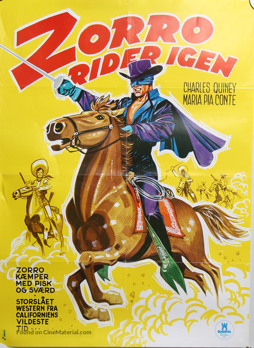 La &uacute;ltima aventura del Zorro - Danish Movie Poster