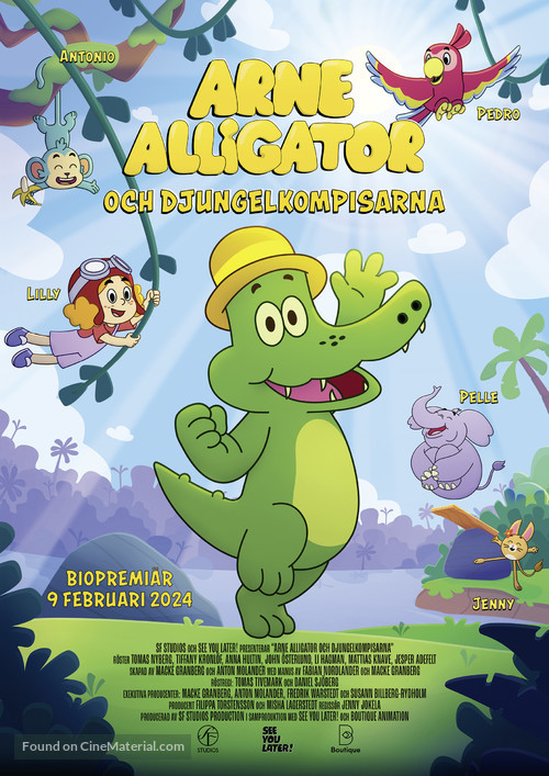 Arne Alligator och djungelkompisarna - Swedish Movie Poster