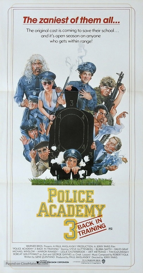 Police Academy 3: Back in Training - Australian Movie Poster