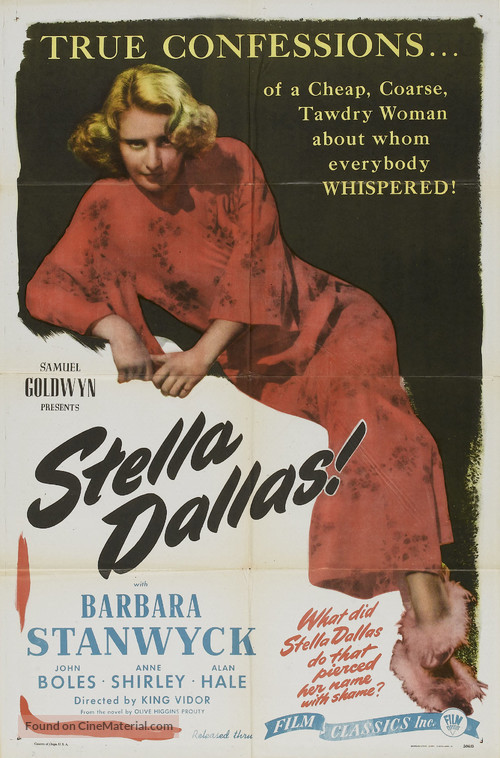 Stella Dallas - Re-release movie poster