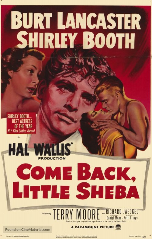 Come Back, Little Sheba - Movie Poster