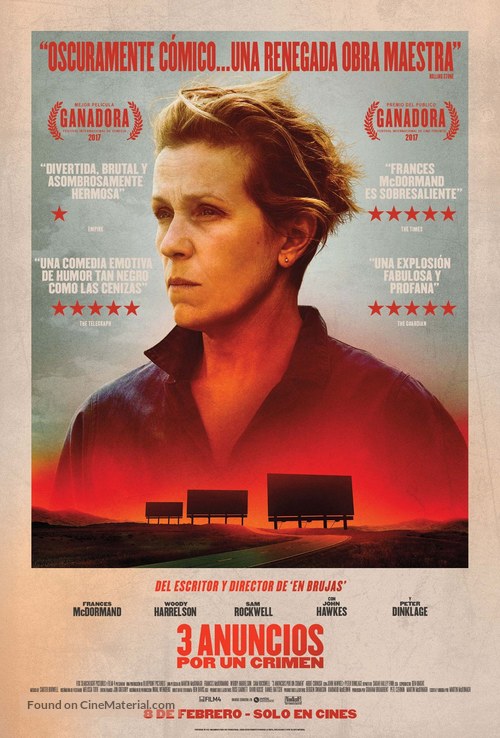 Three Billboards Outside Ebbing, Missouri - Colombian Movie Poster