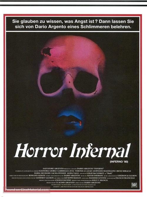 Inferno - Austrian Blu-Ray movie cover