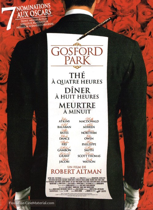 Gosford Park - French Movie Poster