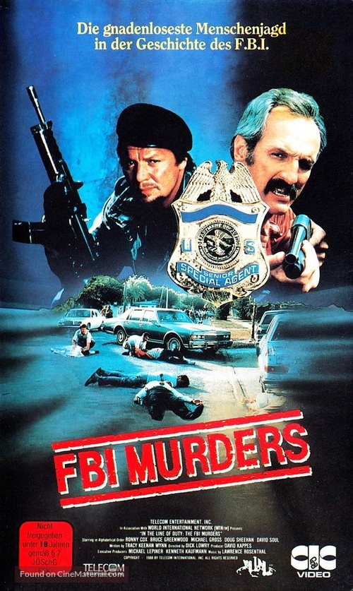 In the Line of Duty: The F.B.I. Murders - German VHS movie cover