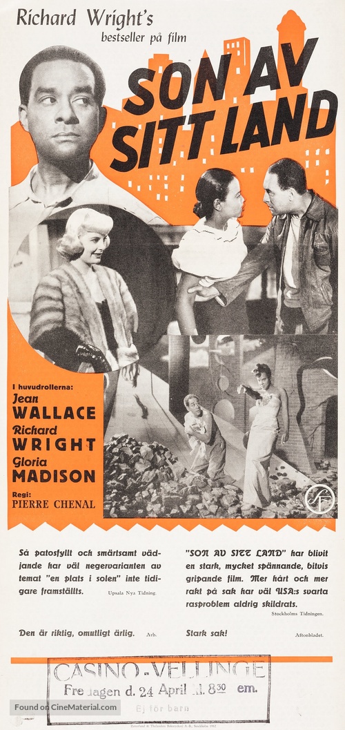 Native Son - Swedish Movie Poster