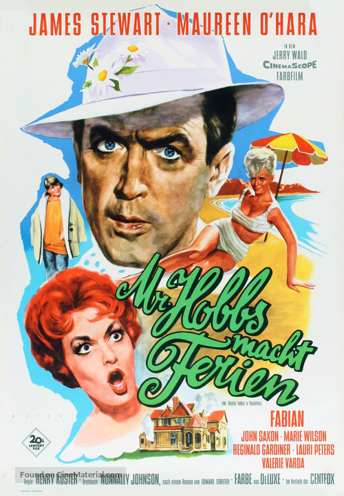 Mr. Hobbs Takes a Vacation - German Movie Poster