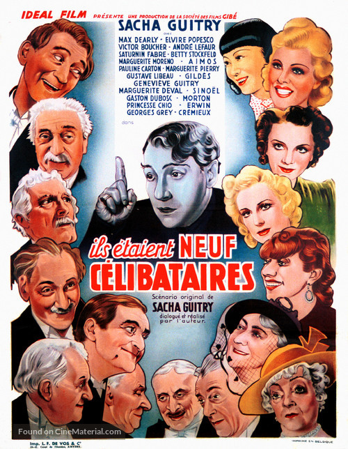 Ils &egrave;taient neuf c&egrave;libataires - Belgian Movie Poster