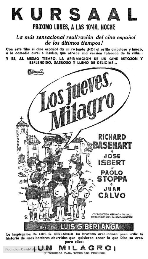 Jueves, milagro, Los - Spanish poster