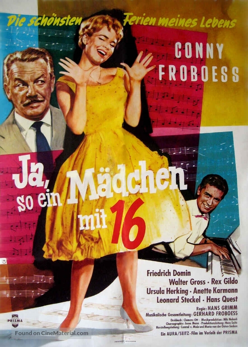 Ja, so ein M&auml;dchen mit sechzehn - German Movie Poster