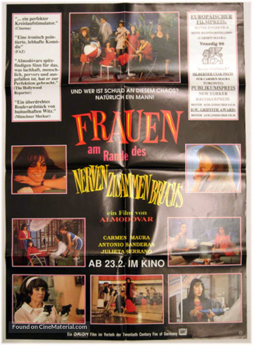 Mujeres Al Borde De Un Ataque De Nervios - German Movie Poster