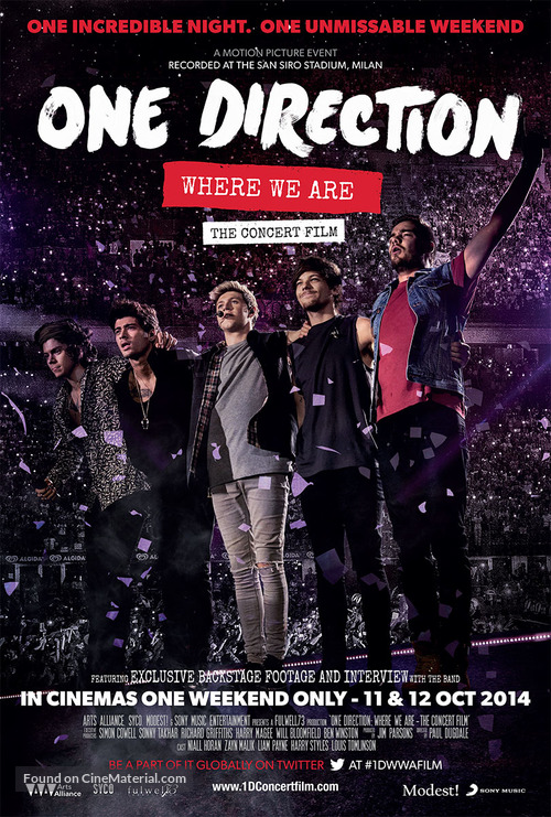 One Direction: Where We Are - The Concert Film - British Movie Poster