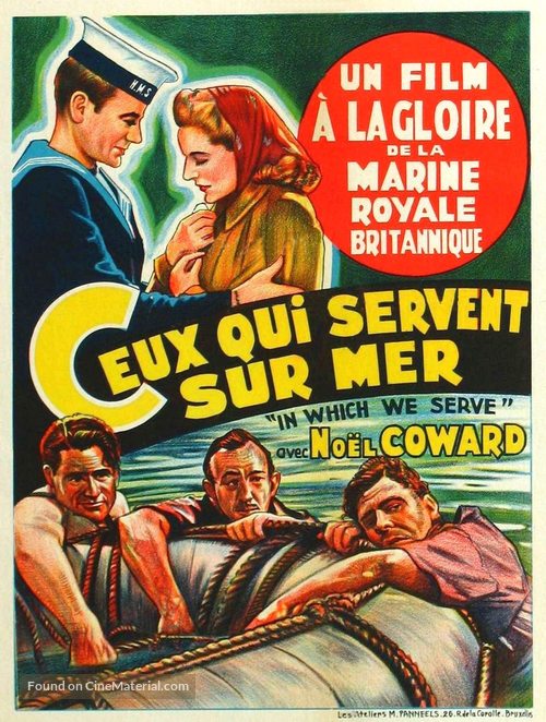In Which We Serve - Belgian Movie Poster