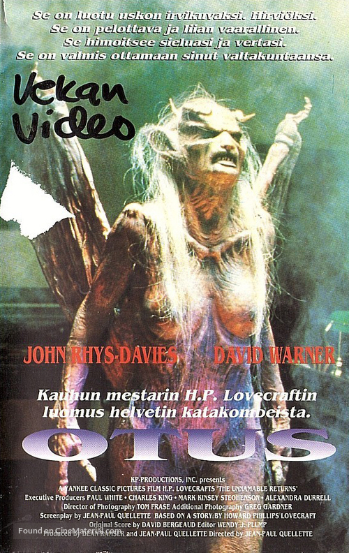 The Unnamable II: The Statement of Randolph Carter - Finnish VHS movie cover
