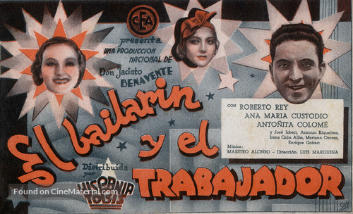 El bailar&iacute;n y el trabajador - Spanish Movie Poster