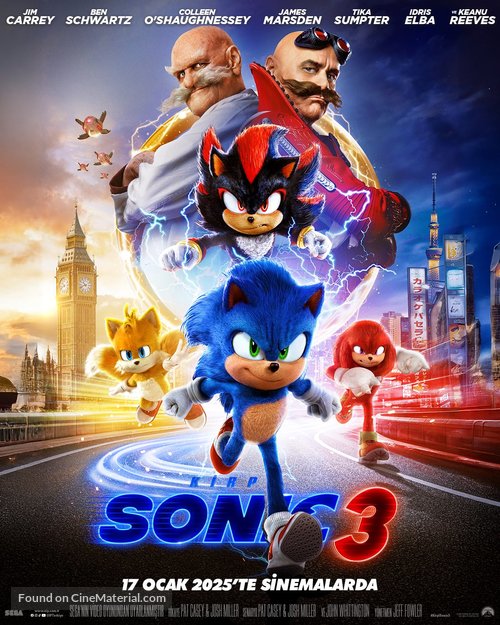 Sonic the Hedgehog 3 - Turkish Movie Poster